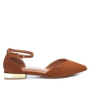 NEW XTI women's suede pointy toe ballet flats in medium brown